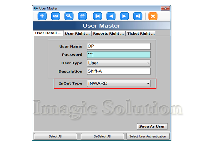 User Configration Type Wise